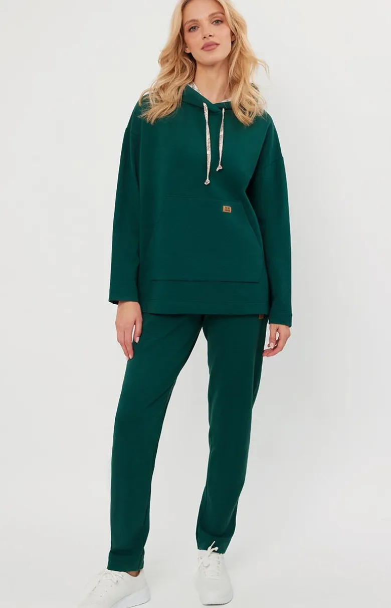 Bluza damska z długim rękawem ciemnozielona Lagos