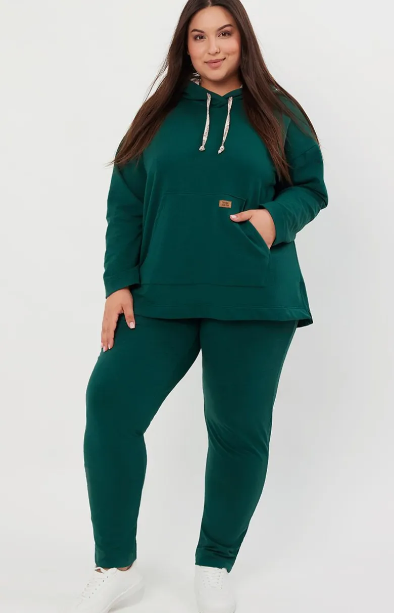 Bluza damska z długim rękawem ciemnozielona Lagos
