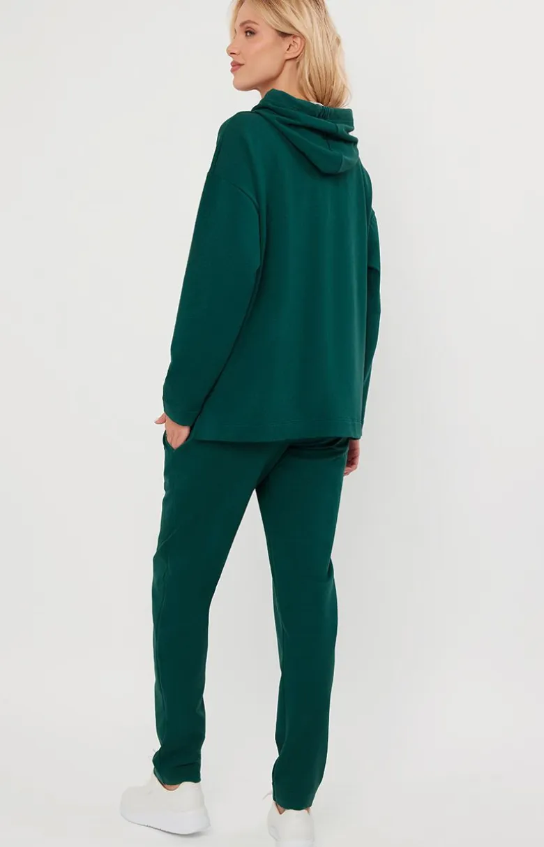 Bluza damska z długim rękawem ciemnozielona Lagos