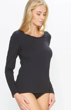 Miss Fabio Bielizna Homewear|Podkoszulki - Buzka z długi rękawe czarna 50/9-B1/1
