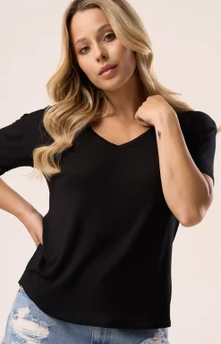 Babell Moda - Buzka z krótki rękawe czarna erina