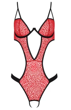 Passion Body|Body - Body damskie koronkowe z otwartym krokiem Porigelia