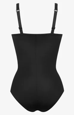 Body damskie modelujące gładkie czarne z fiszbinami New Sara Microshape