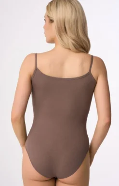 Body damskie na ramiączkach kakaowe Tia