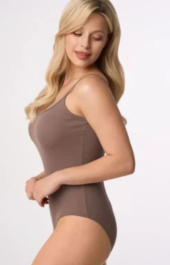 Body damskie na ramiączkach kakaowe Tia