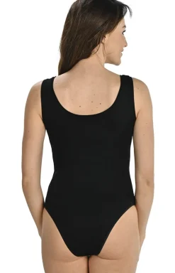 Body damskie na szerokich ramiączkach czarne Esme 2441