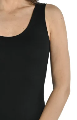 Body damskie na szerokich ramiączkach czarne Esme 2441