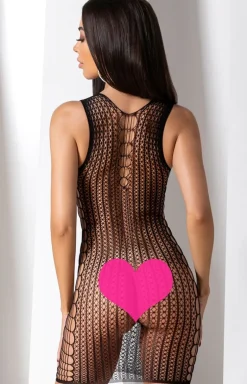 Bodystocking sukienka czarna BS097