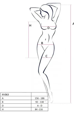 Bodystocking sukienka czarna koszulka BS063