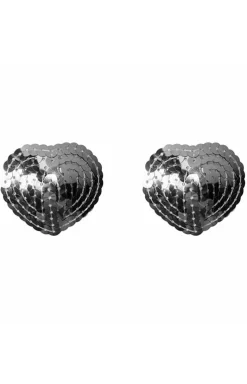 Cekinowe srebrne osłonki na biust Pasties Burlesque Rand Silver