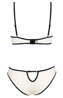Beauty Night Body|Body - Cieliste body damskie z czarną koronką Savannah