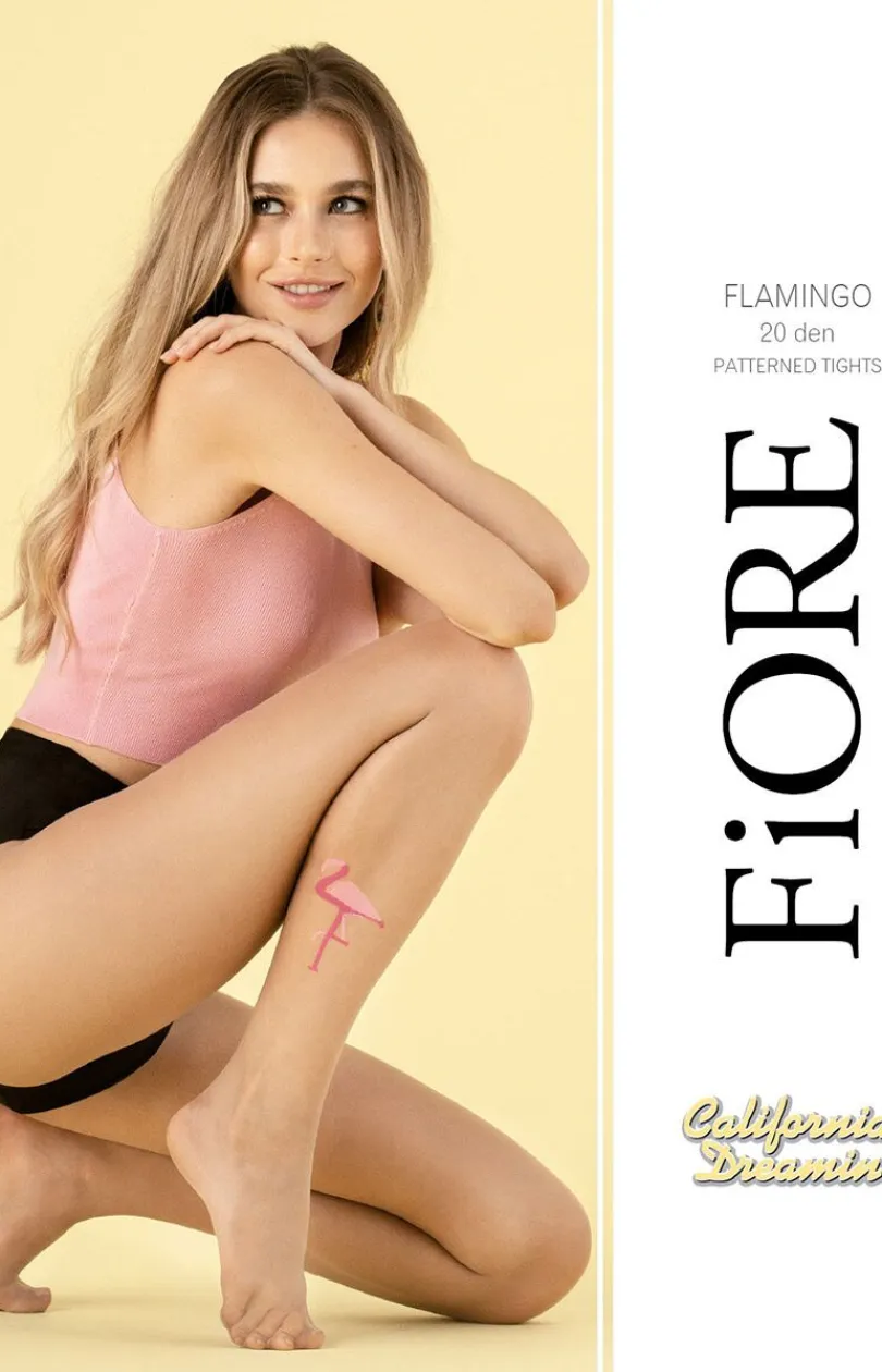 Fiore Rajstopy We Wzory|Rajstopy - Cieliste rajstopy damskie FLAMINGO 0 DEN