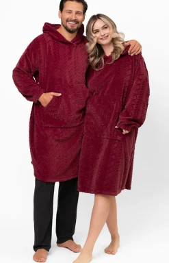 Damskie Italian Fashion Szlafroki Męskie|Szlafroki I Peniuary - Ciepła kocobluza unisex z kapturem Reno