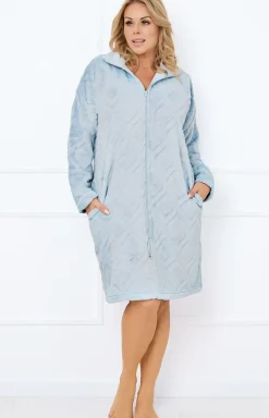 Damskie Italian Fashion Szlafroki I Peniuary|Bielizna Homewear - Ciepły zafrok daki na długi rękaw Arena