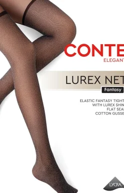Conte rajstopy damskie z imitacją pończoch Lurex Net 40 DEN
