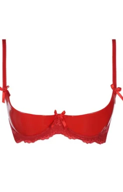 Axami Biustonosze Otwarte - Cranberry muffin biustonosz wet look V-7821