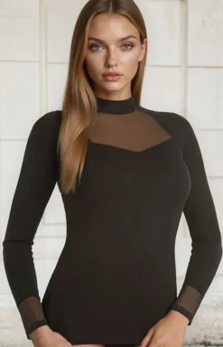 Teyli Moda - Czarna buzka damka z gofem Mia 179243