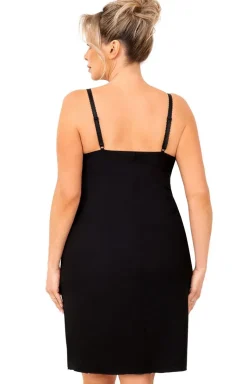 Damskie Donna Koszule Nocne Damskie|Seksowna Koszula Nocna - Czarna koszula nocna na ramiączka plus size Sylvia