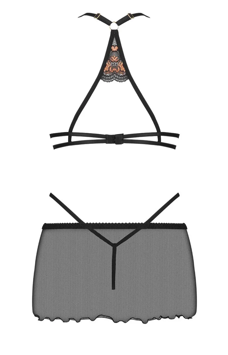 Czarna koszulka damska Goldie chemise