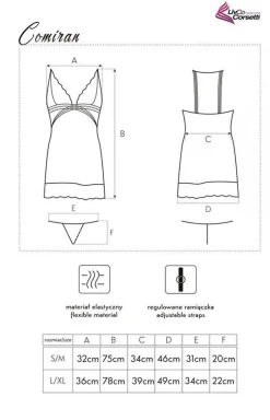Czarna koszulka damska i stringi Comiran Black LC 90572