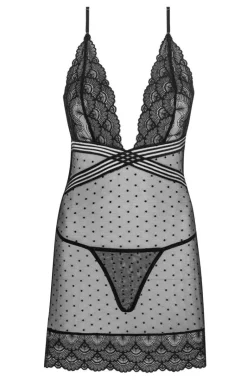 Czarna koszulka damska i stringi Comiran Black LC 90572