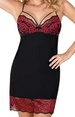 Damskie Donna Koszule Nocne Damskie|Seksowna Koszula Nocna - Czarna kozulka nocna Iri