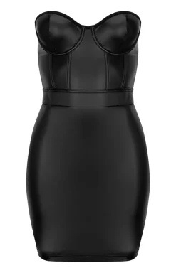 Czarna mini sukienka bez ramiączek Blackelia