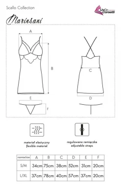 Czarna satynowa koszulka nocna i stringi Marinsani Black LC 90566