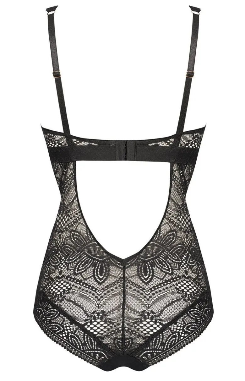 Czarne body damskie koronkowe Desire