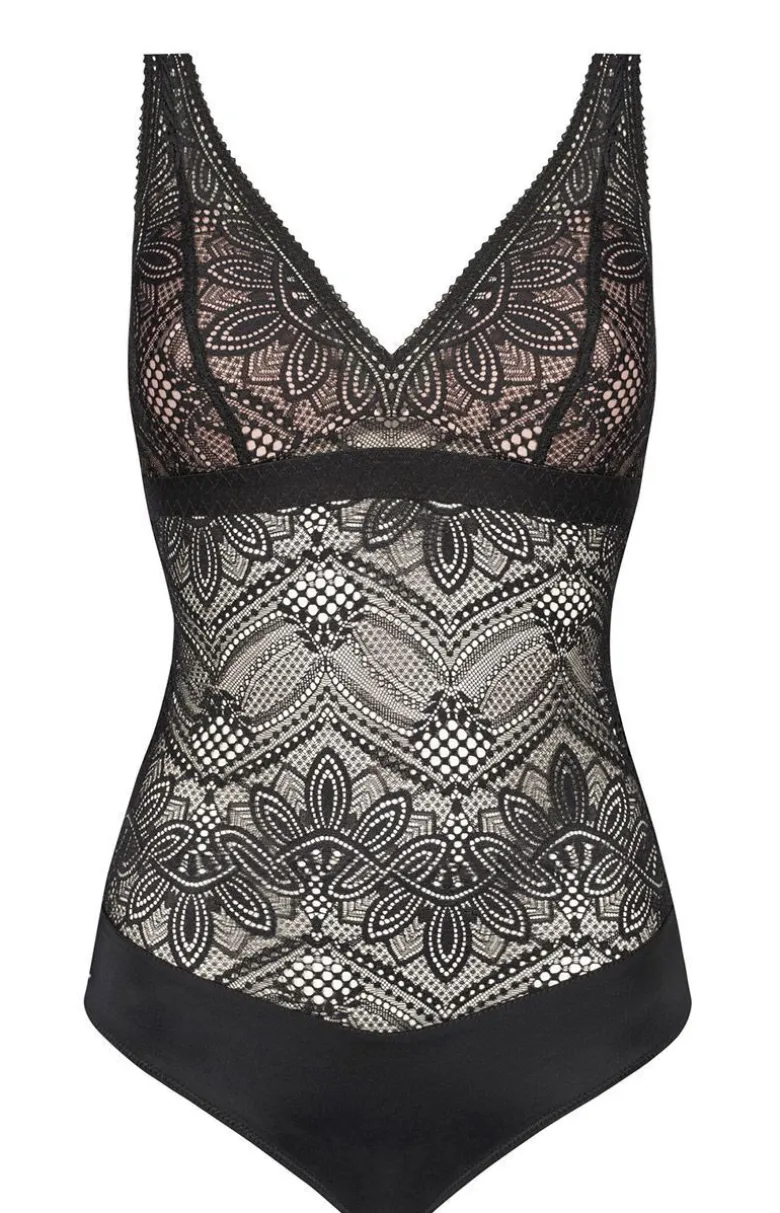 Czarne body damskie koronkowe Desire
