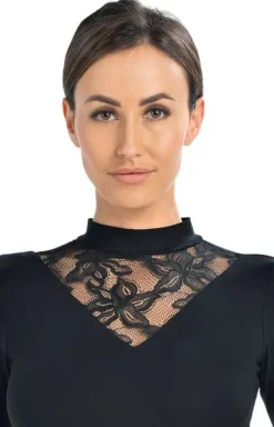 Teyli Body|Podkoszulki - Czarne body damkie z długim rękawem Elli