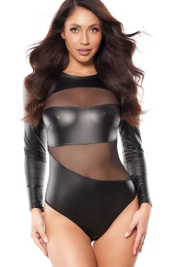 Axami Dancewear & Clubwear|Kostiumy I Przebrania - Czarne body dakie z ateku V-10580