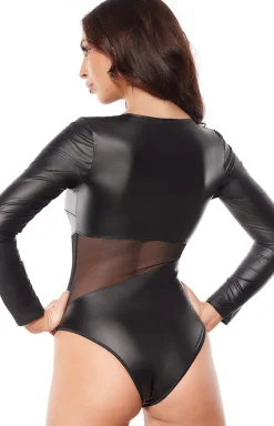 Axami Dancewear & Clubwear|Kostiumy I Przebrania - Czarne body dakie z ateku V-10580
