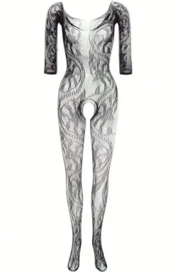 LivCo Corsetti Fashion Bodystocking|Body - Czarne bodystocking Abra Black LC 17086