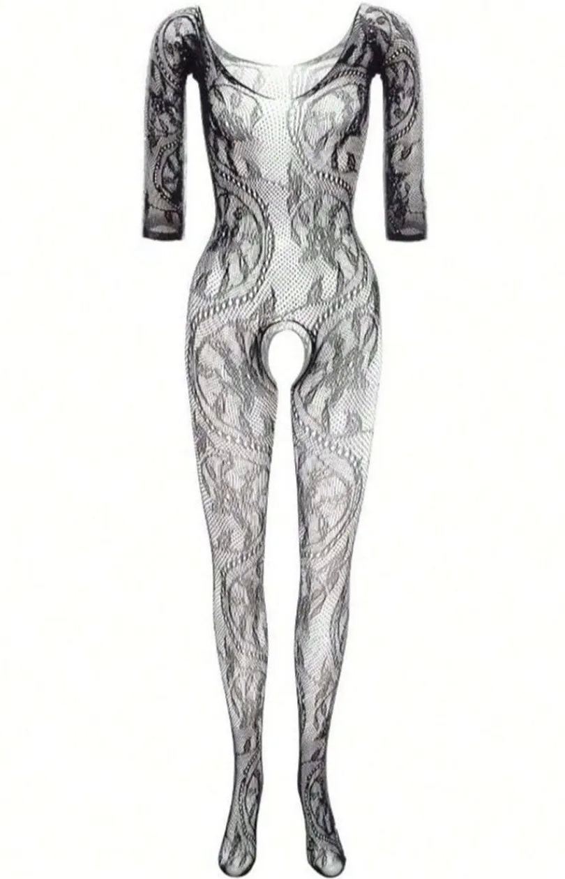 LivCo Corsetti Fashion Bodystocking|Body - Czarne bodystocking Abra Black LC 17086