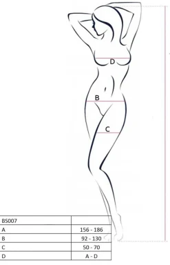 Passion Bodystocking|Body - Czarne bodystocking BS102
