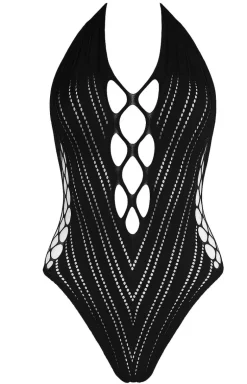 Czarne bodystocking damskie SEXY SLIM BLACK