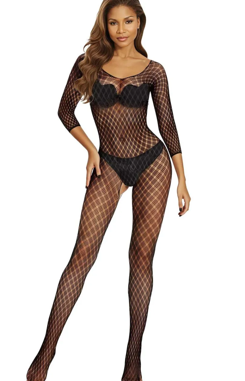 SoftLine Collection Bodystocking|Body - Czarne bodystocking otwarte 2048