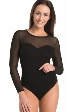 Czarne damskie body z siateczką Willow 2407