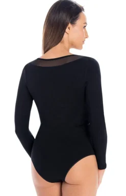 Czarne damskie body z wiskozy Amber
