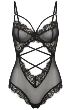 LivCo Corsetti Fashion Body|Body - Czarne koronkowe body damskie Kylssiam