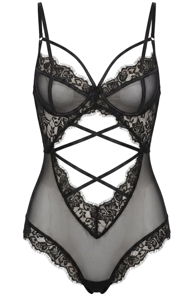 LivCo Corsetti Fashion Body|Body - Czarne koronkowe body damskie Kylssiam