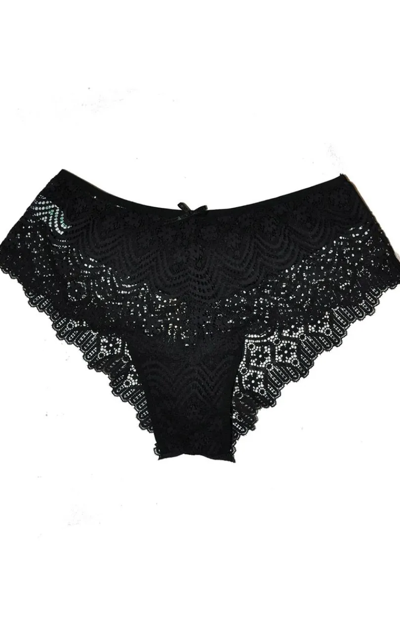 Damskie Gabidar Panty Damskie - Czarne koronkowe figi damkie 130