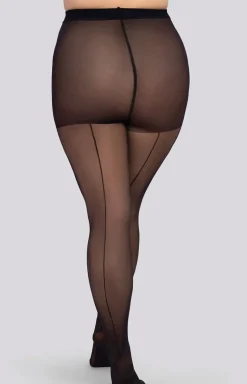 Czarne rajstopy damskie ze szwem Queen Size Delice 30 DEN