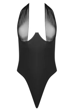 Passion Body|Body - Czarne skórzane body damskie Kesmina