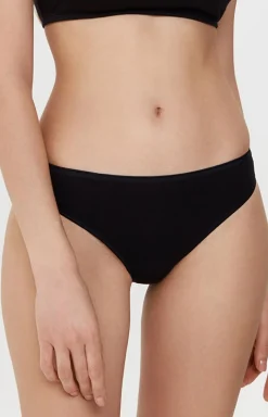 Damskie Conte Figi, Stringi, Panty|Stringi Damskie - Czarne tringi bawełniane gładkie T 2000
