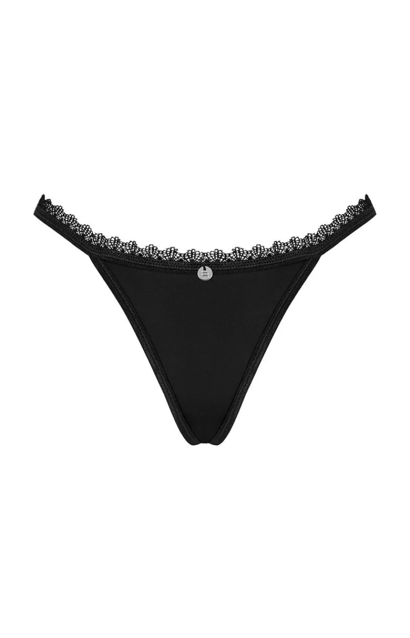 Damskie Obsessive Stringi Sznurki|Stringi Damskie - Czarne stringi Maderris