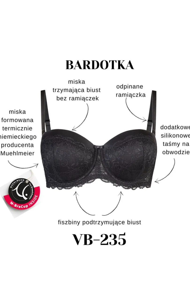 Vena Biustonosze Usztywniane - biustonosz bardotka z odpinanymi ramiączkami VB-235
