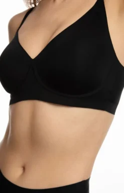 Czarny biustonosz miękki soft z fiszbinami Simple T-shirt