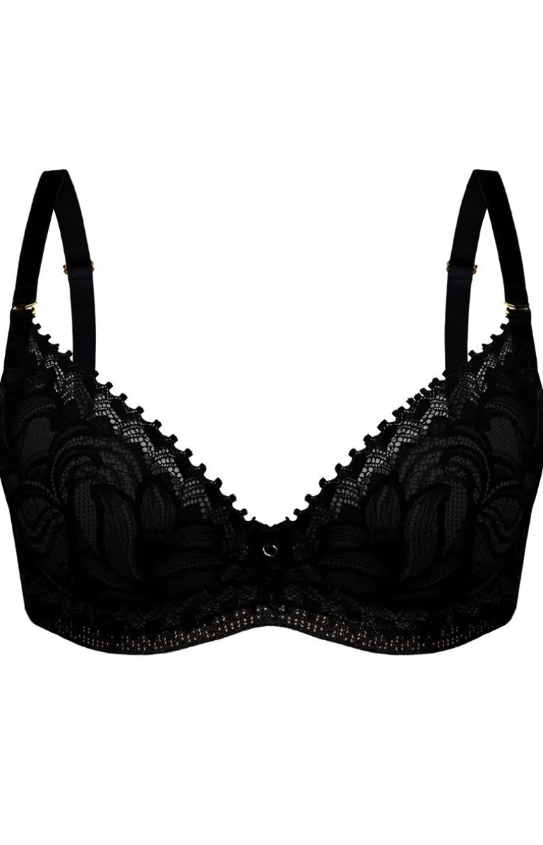 Czarny biustonosz push-up Roberta